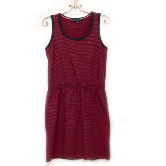 Tommy  Hilfiger Red and Blue Stripe Sleeveless Dress Size SP - Picture 1 of 12